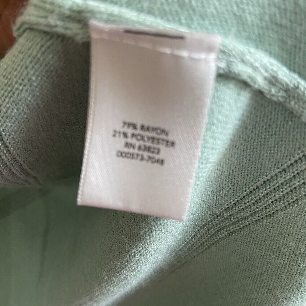 Christopher & Banks Open Front Long Sleeve Cardigan Sweater Green Size PM - Picture 7 of 9